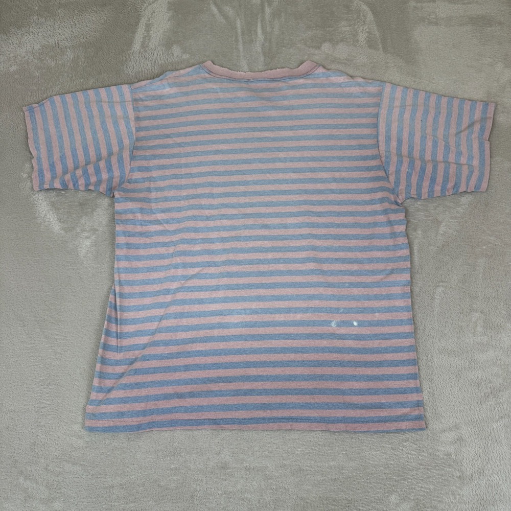 Vintage 90s Levi Strauss & Co. Shirt Mens Large Pink Blue Preowned Striped Tee - Picture 3 of 6